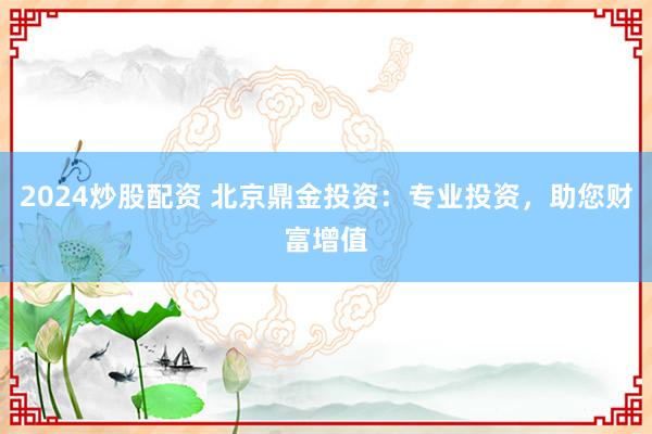 2024炒股配资 北京鼎金投资：专业投资，助您财富增值