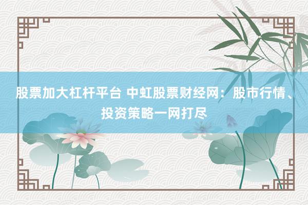 股票加大杠杆平台 中虹股票财经网：股市行情、投资策略一网打尽
