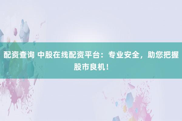 配资查询 中股在线配资平台：专业安全，助您把握股市良机！