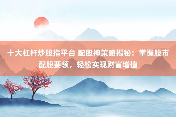 十大杠杆炒股指平台 配股神策略揭秘：掌握股市配股要领，轻松实现财富增值