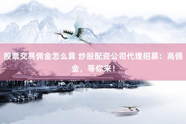 股票交易佣金怎么算 炒股配资公司代理招募：高佣金，等你来！