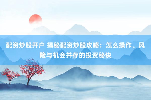 配资炒股开户 揭秘配资炒股攻略：怎么操作、风险与机会并存的投资秘诀