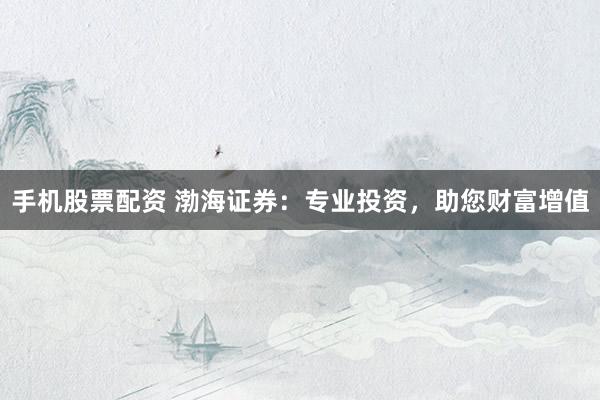 手机股票配资 渤海证券：专业投资，助您财富增值