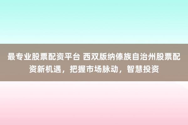 最专业股票配资平台 西双版纳傣族自治州股票配资新机遇，把握市场脉动，智慧投资