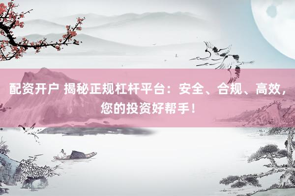 配资开户 揭秘正规杠杆平台：安全、合规、高效，您的投资好帮手！