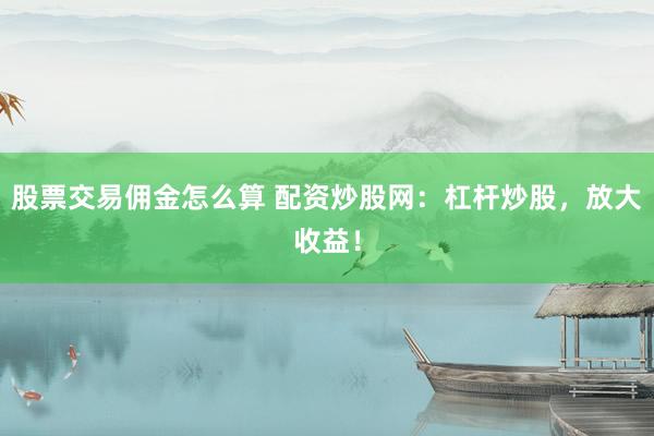 股票交易佣金怎么算 配资炒股网：杠杆炒股，放大收益！