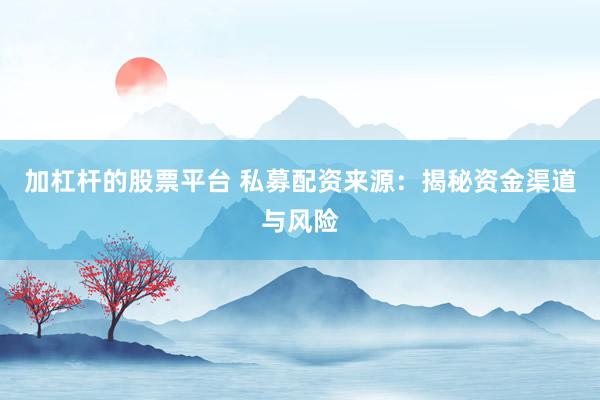 加杠杆的股票平台 私募配资来源：揭秘资金渠道与风险