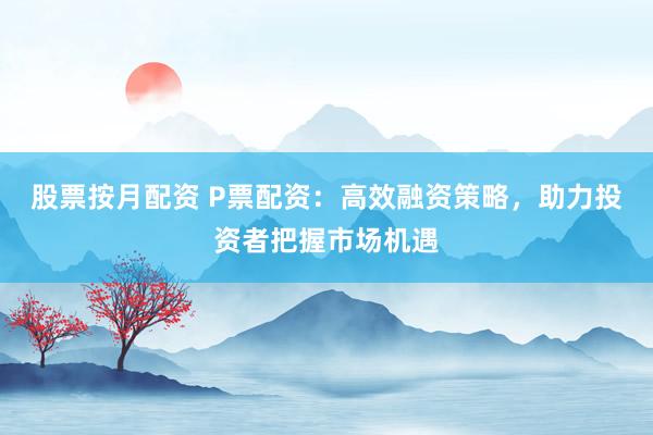 股票按月配资 P票配资:高效融资策略,助力投资者把握市场机遇