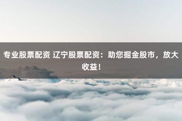 专业股票配资 辽宁股票配资：助您掘金股市，放大收益！