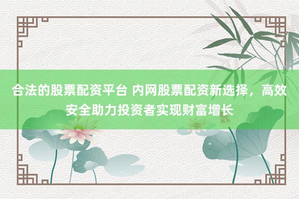 合法的股票配资平台 内网股票配资新选择，高效安全助力投资者实现财富增长