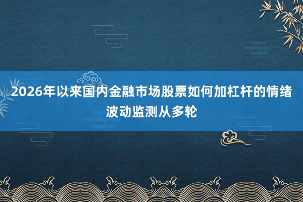 2026年以来国内金融市场股票如何加杠杆的情绪波动监测从多轮