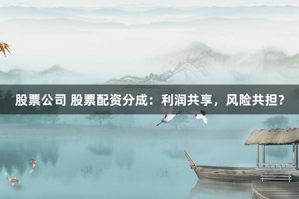 股票公司 股票配资分成：利润共享，风险共担？