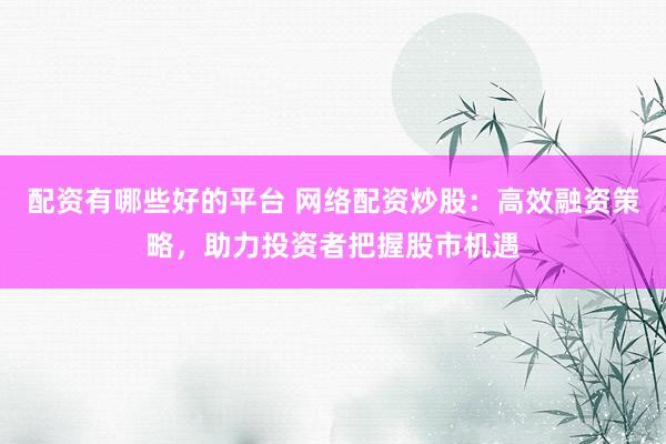 配资有哪些好的平台 网络配资炒股：高效融资策略，助力投资者把握股市机遇